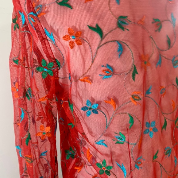 Unknown Sheer Embroidered Top - Picture 6 of 6